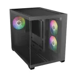 CASE GAMDIAS AURA GC10M V2 ARGB BLACK – MICRO TOWER | 3 FAN ARGB | GPU 400MM